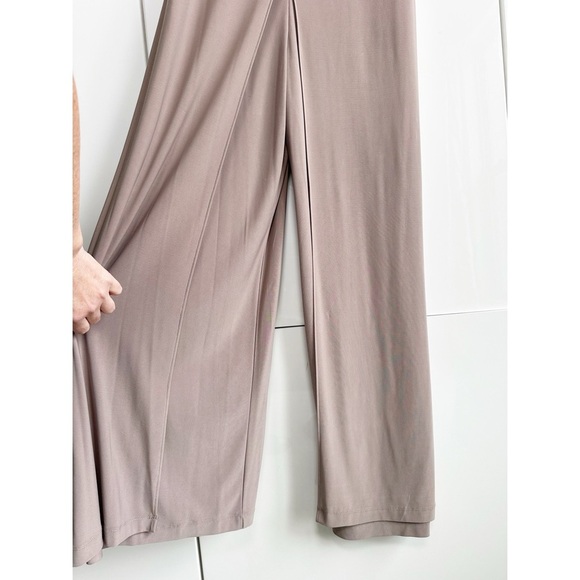 R & M Richard’s Asymmetrical Jumpsuit Taupe Color Size 6 Dressy Evening - Picture 4 of 8